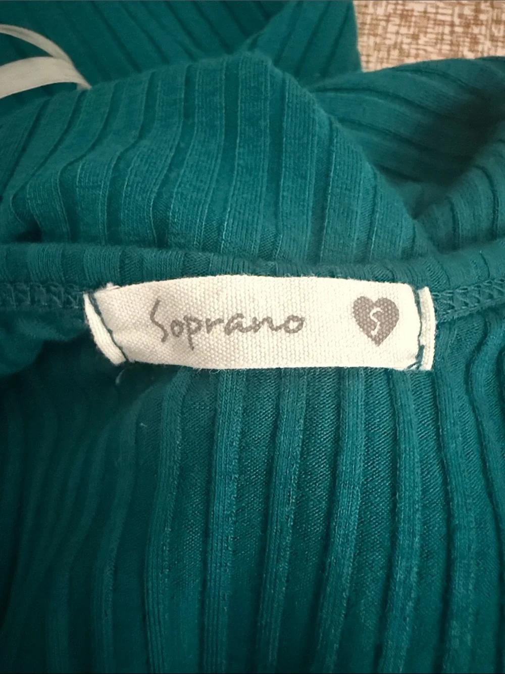 Soprano Teal Ribbed Bodycon dress Size Small_7